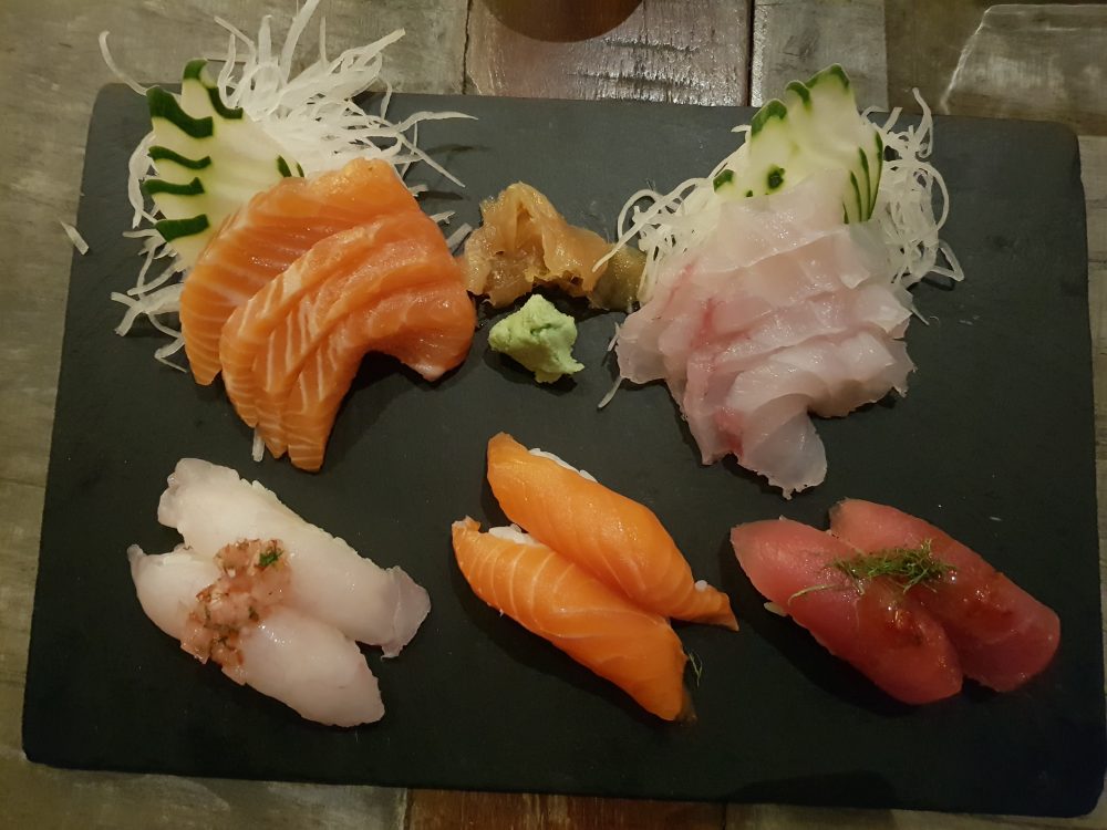 Nikkei Salmon & Snapper Sashimi & Negiri Sushi Platter